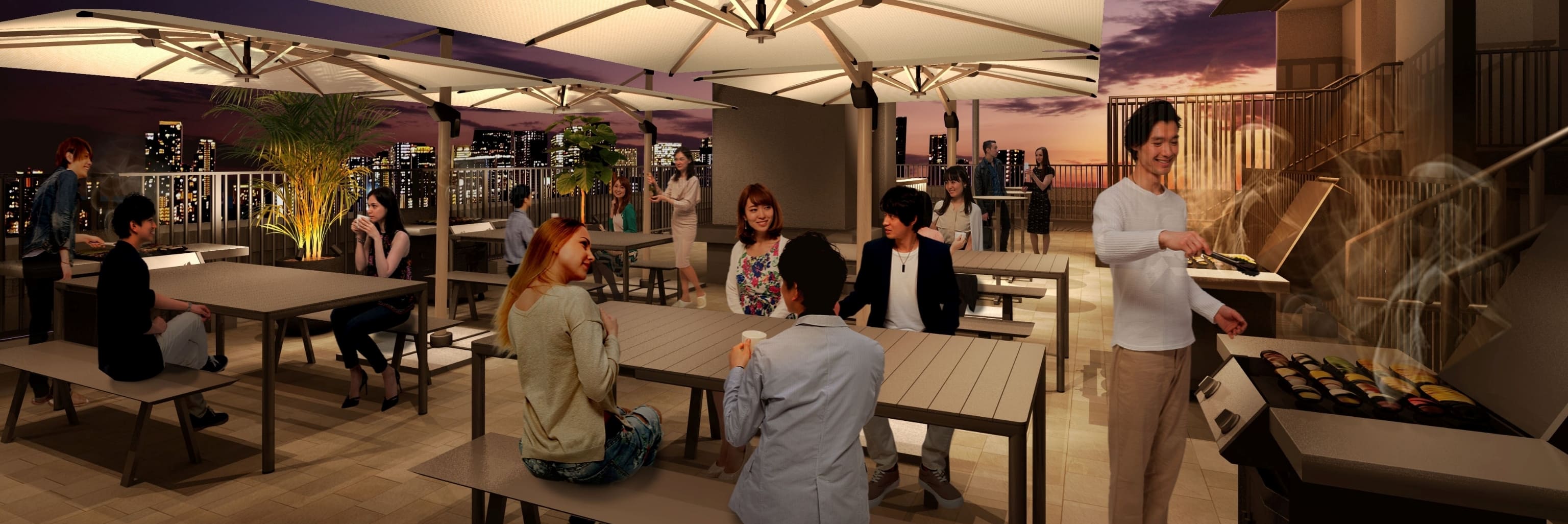 大阪の銭湯『ひなたの湯』の屋上で楽しむ手ぶらBBQ