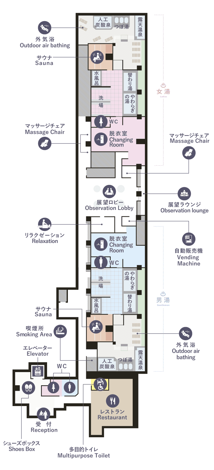大阪の天然温泉・銭湯『ひなたの湯』施設案内